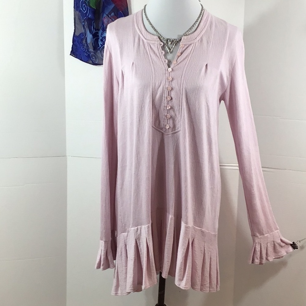 Free People lavender hi/low Henley tunic dress